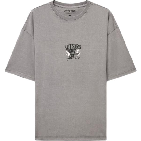 t-shirt Terranova grigio con stampe