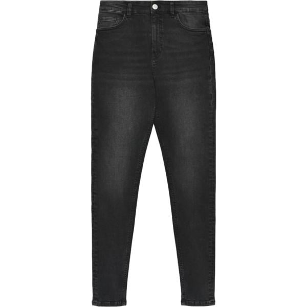 Jeans skinny da donna in nero pece lungo con zip in denim Terranova