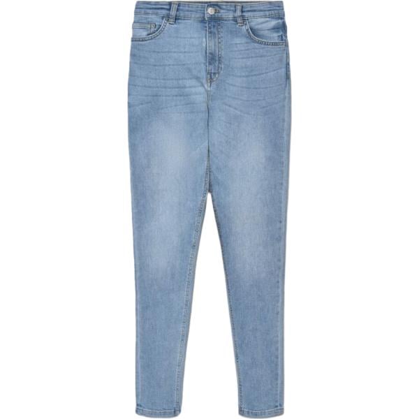 Jeans skinny da donna in azzurro lungo con zip in denim Terranova Terranova