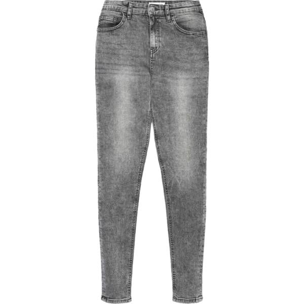 Jeans skinny da donna in grigio scuro lungo con zip in denim Terranova Terranova