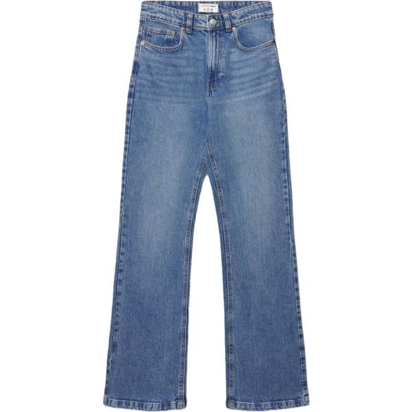 Jeans bootcut da donna in blu scuro lungo con zip in denim Terranova