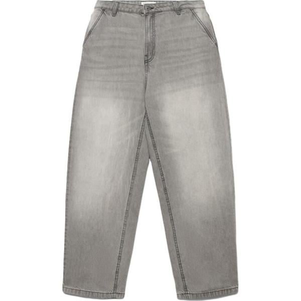 Jeans da donna in grigio chiaro lungo con zip in denim Terranova