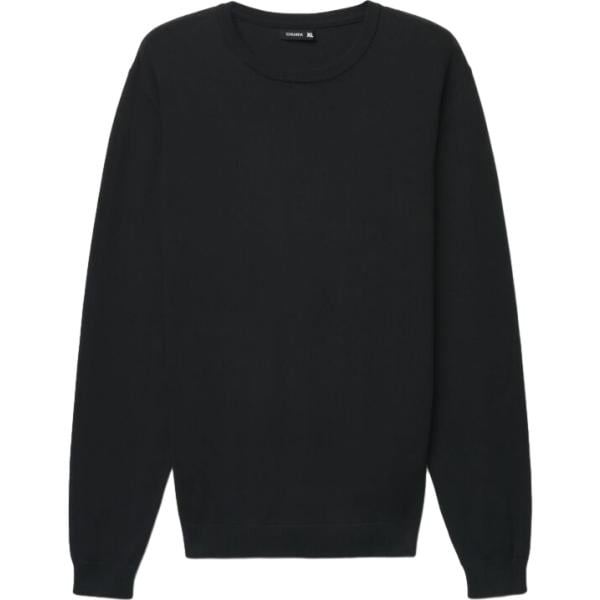 Maglione da uomo in nero pece con scollo a maniche lunghe Terranova