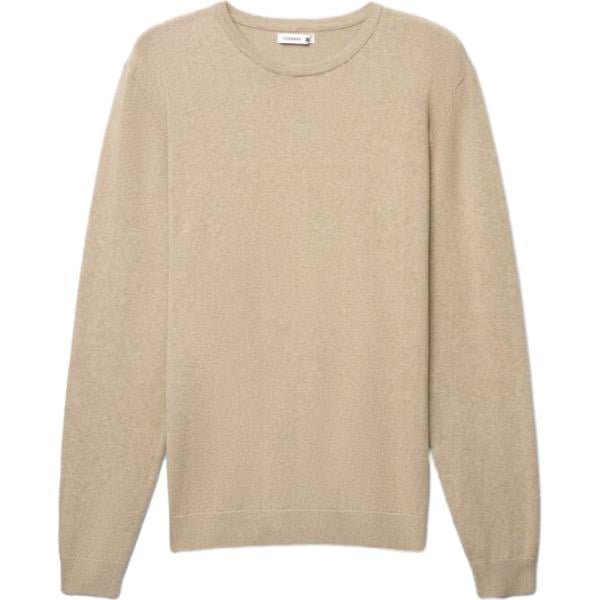 Maglione da uomo in beige sabbia con scollo a maniche lunghe Terranova