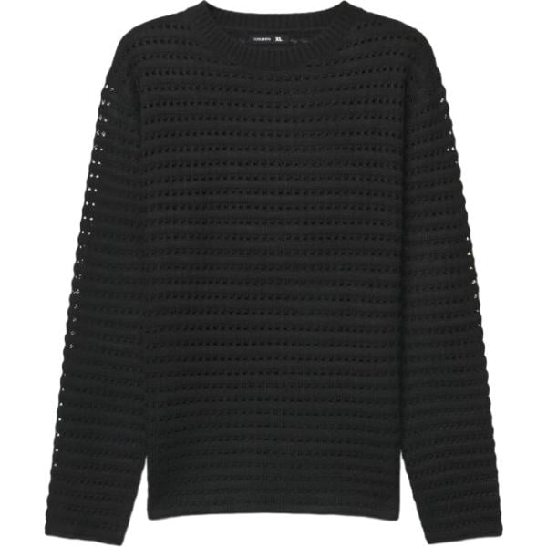 Maglione da uomo boxy in nero pece a maniche lunghe Terranova