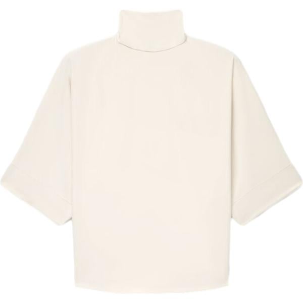 Blusa da donna a goccia in bianco avorio collo alto senza tasche Terranova