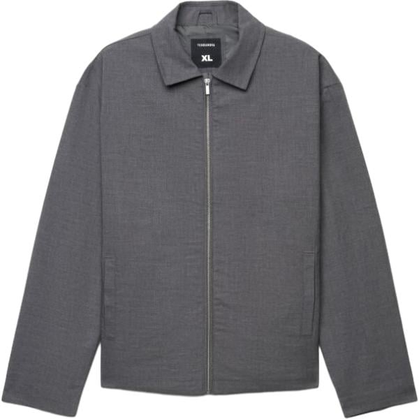 Cappotto da uomo in grigio scuro a maniche lunghe con zip in viscosa Terranova