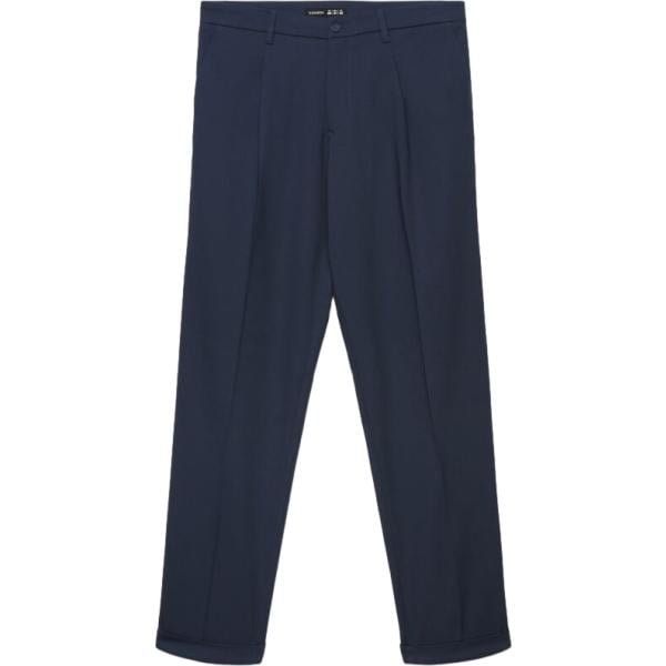 Pantaloni chino da uomo in blu scuro con zip in viscosa Terranova