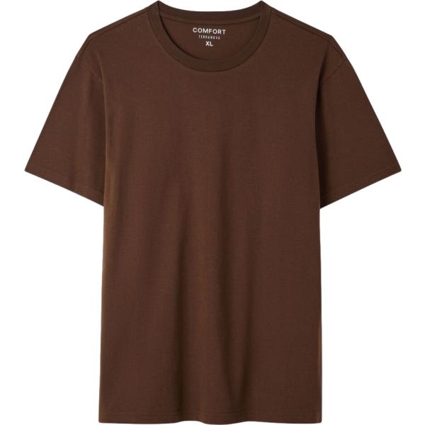 t-shirt Terranova marrone tinta unita