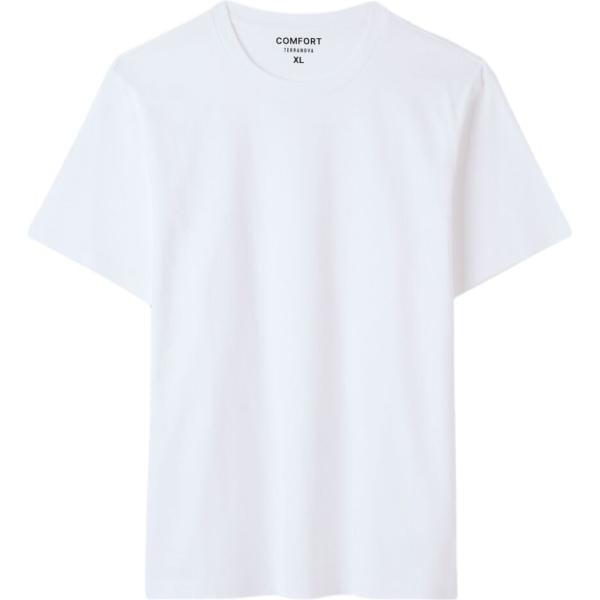 t-shirt Terranova bianco tinta unita