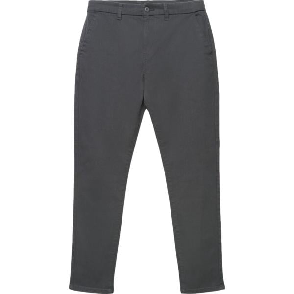 Pantaloni chino da uomo in grigio scuro lungo con zip in cotone Terranova