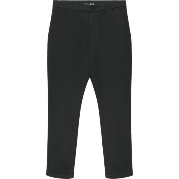 Pantaloni chino da uomo in nero pece con zip in cotone Terranova