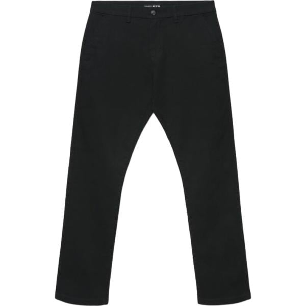 Pantaloni chino da uomo in nero pece con zip in cotone Terranova