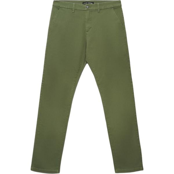 pantaloni chino Terranova verde tinta unita