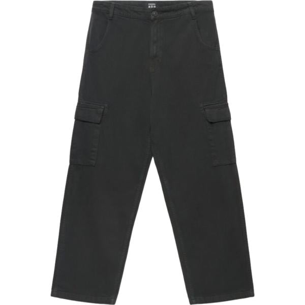 Pantaloni cargo da uomo in nero pece con zip in cotone Terranova