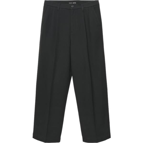Pantaloni da uomo in nero pece con zip in viscosa Terranova