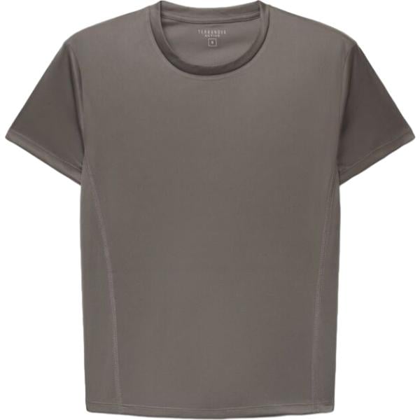 T-shirt sportiva da donna in grigio scuro con scollo a maniche corte Terranova