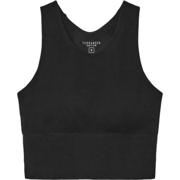 Top sportivo da donna in nero pece con spalline senza maniche Terranova