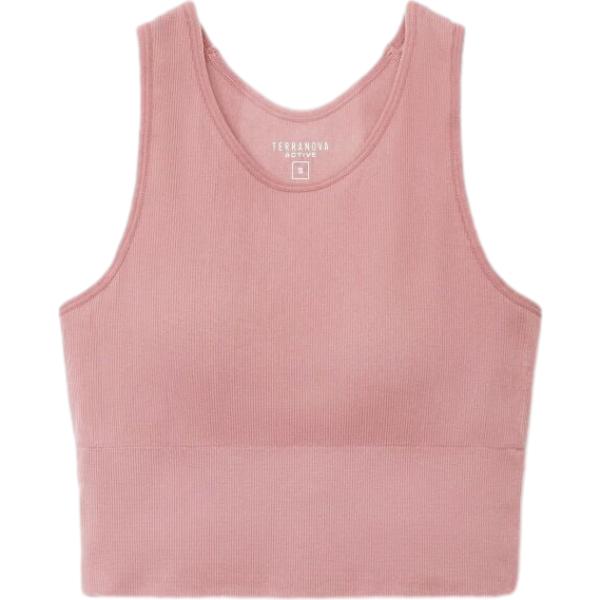 Top sportivo da donna in rosa scuro con spalline senza maniche Terranova