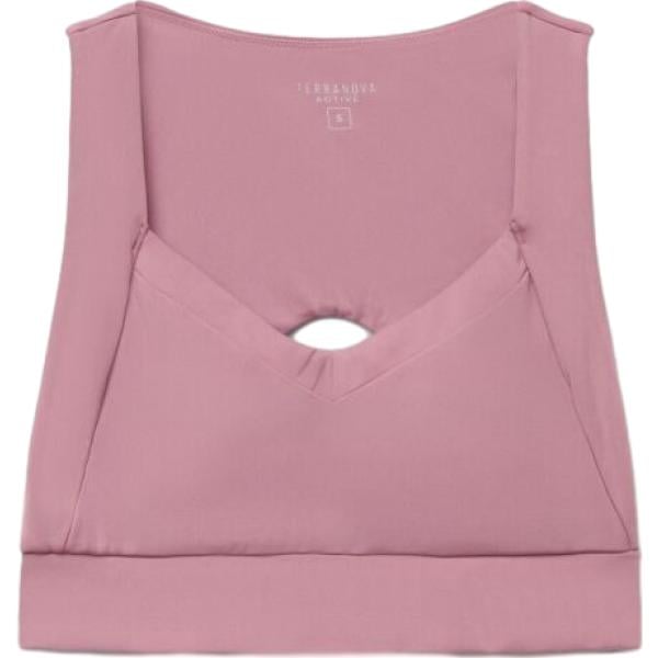 Top sportivo da donna in rosa scuro con spalline in poliestere Terranova