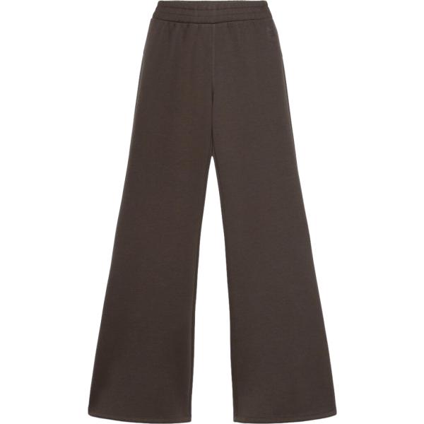 Pantaloni sportivi da donna in marrone scuro maxi a vita alta in viscosa Terranova
