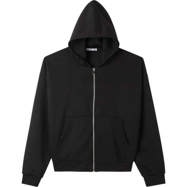 felpe con cappuccio Terranova nero tinta unita