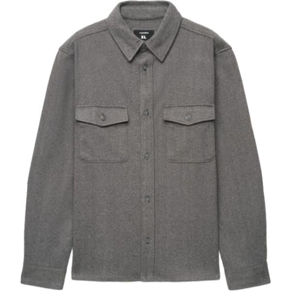 Cappotto da uomo in grigio scuro collo a punta a maniche lunghe con bottoni Terranova
