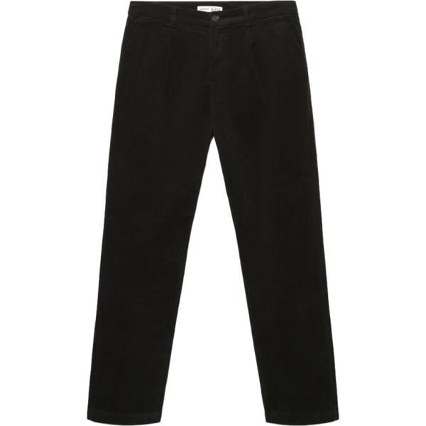 Pantaloni chino da uomo in marrone scuro lungo con zip in cotone Terranova