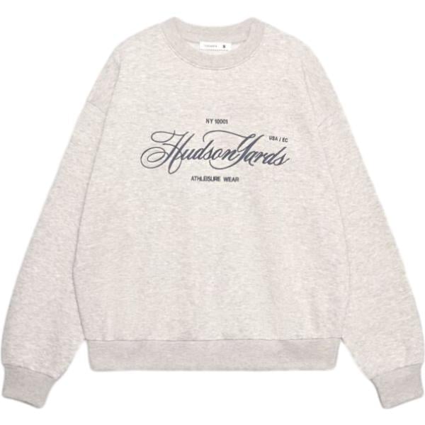 Felpa da donna in grigio chiaro con stampe collo senza cappuccio a maniche lunghe con zip Terranova