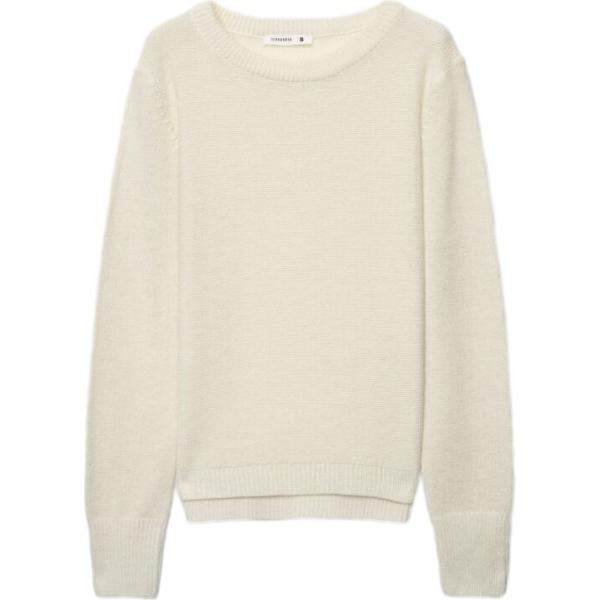 Maglione da donna in bianco neve girocollo a maniche lunghe Terranova