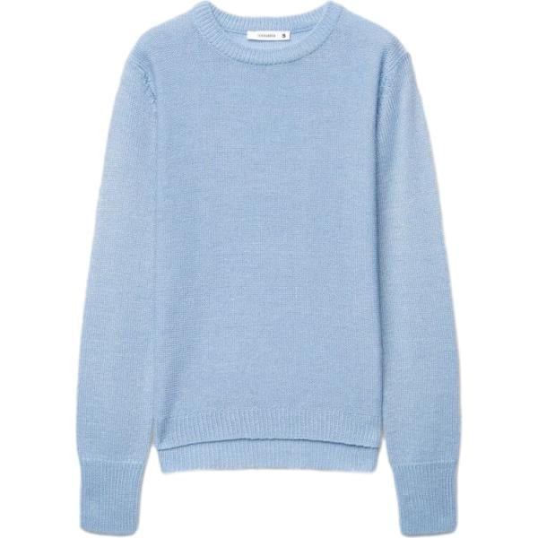 Maglione da donna in azzurro girocollo a maniche lunghe Terranova