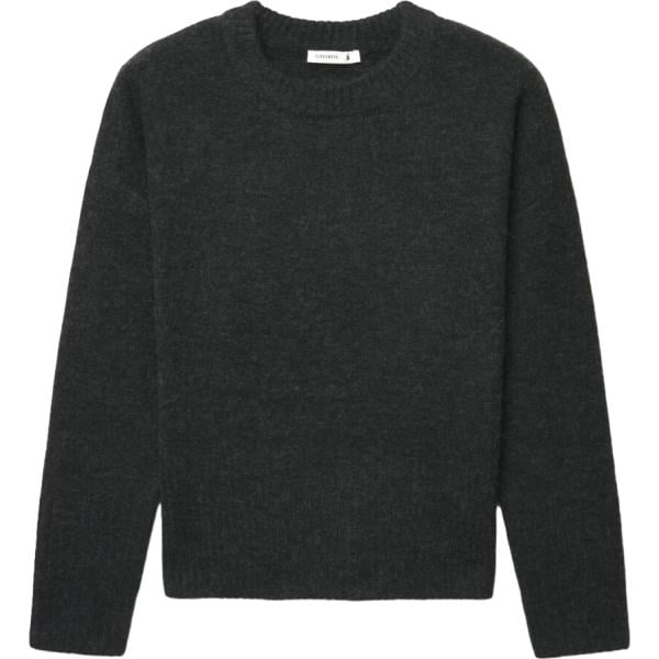Maglione da donna in nero pece girocollo a maniche lunghe in lana Terranova