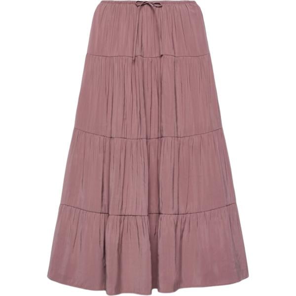 Gonna lunga da donna in viola scuro con ruches lungo con coulisse in viscosa Terranova