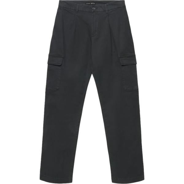 Pantaloni cargo da uomo in nero pece lungo con zip in cotone Terranova