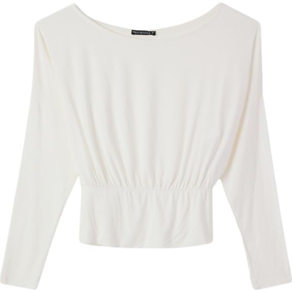 t-shirt Terranova bianco tinta unita