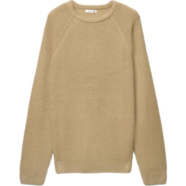 Maglione da uomo in beige sabbia girocollo a maniche lunghe Terranova