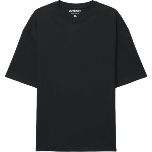 t-shirt Terranova nero tinta unita