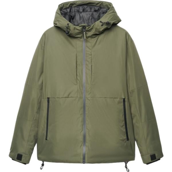 Giacca soprabito da uomo in verde chiaro collo con cappuccio con zip Terranova Terranova