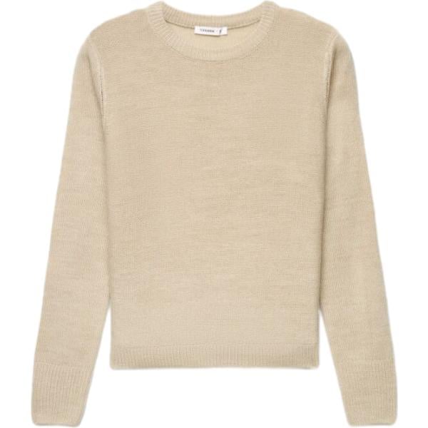 Maglione da donna in beige sabbia con scollo a maniche lunghe Terranova