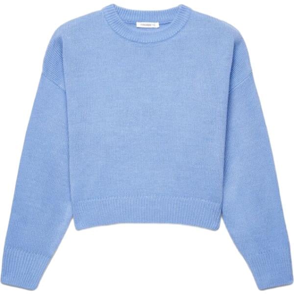 Maglione da donna in azzurro girocollo a maniche lunghe Terranova