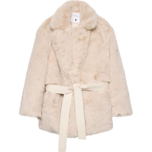 Cappotto da donna in viola chiaro collo aperto corto a maniche lunghe con cintura in viscosa Terranova
