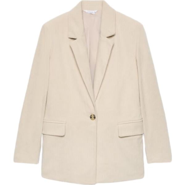 Giacca da donna in bianco avorio completo a maniche lunghe in velluto Terranova