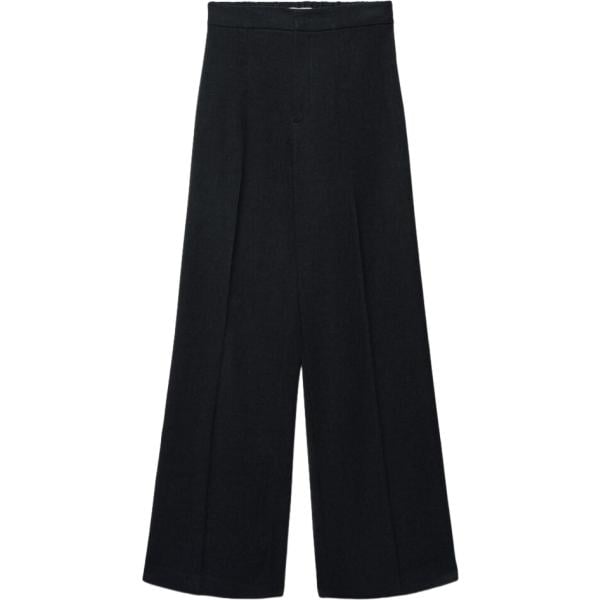 Pantaloni da donna in nero pece lungo in viscosa Terranova