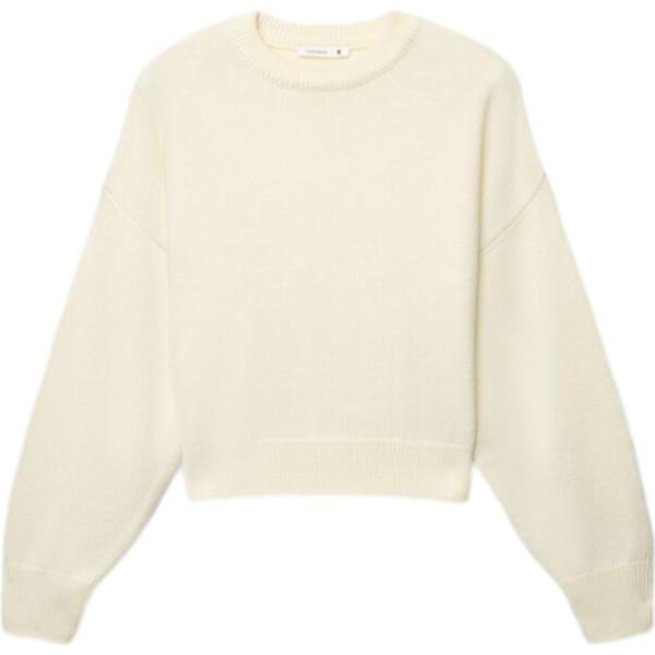Maglione da donna in bianco avorio con scollo Terranova