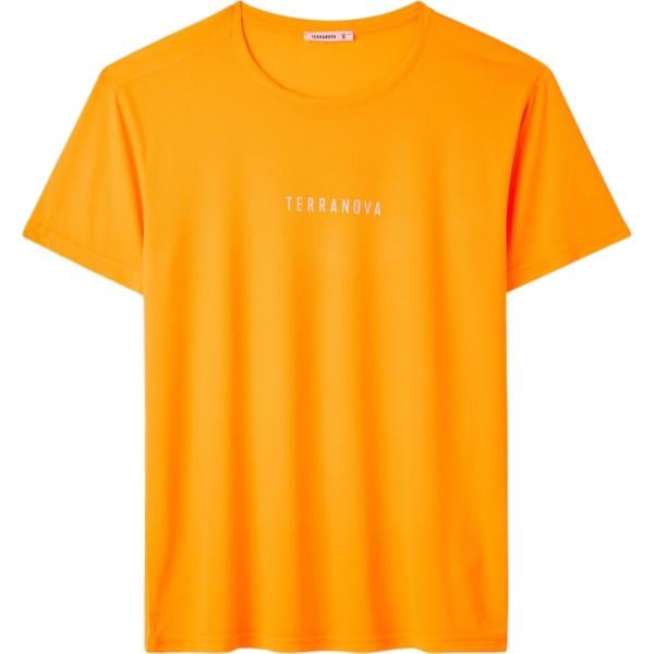 T-shirt da uomo in arancione scuro con stampe girocollo a maniche corte Terranova