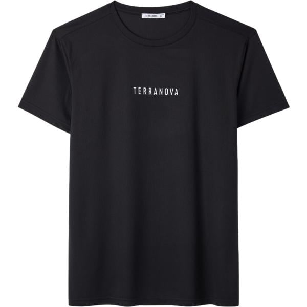 T-shirt da uomo in nero pece con stampe girocollo a maniche corte Terranova