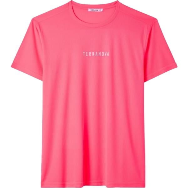 T-shirt da uomo in rosa scuro con stampe girocollo a maniche corte Terranova