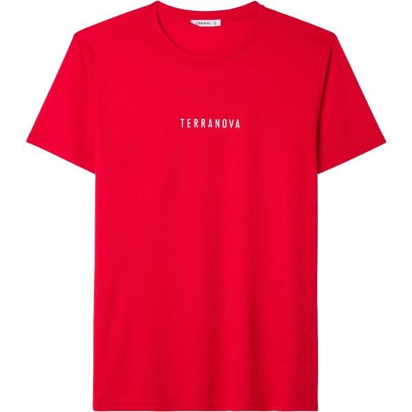 T-shirt da uomo in rosso classico con stampe girocollo a maniche corte Terranova