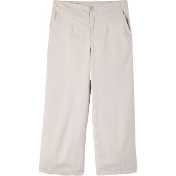 Pantaloni a palazzo da donna in grigio chiaro a vita media con zip in cotone Terranova