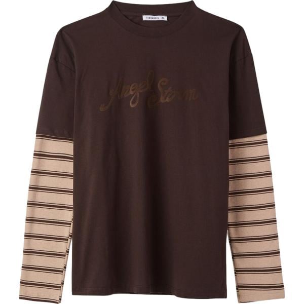 t-shirt Terranova marrone con stampe